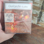 GUIRLANDE A PILES 20 LED PUISSANTS FIXES 2,10 M