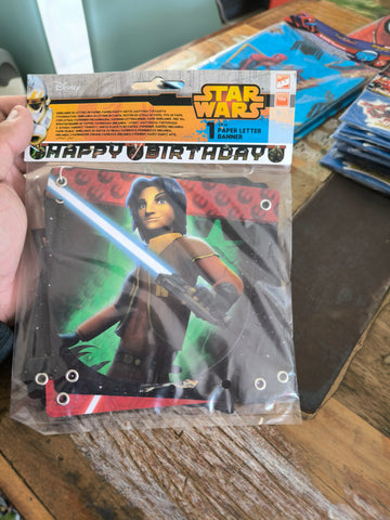 BANDEROLE HAPPY BIRTHDAY STAR WARS 1,9M