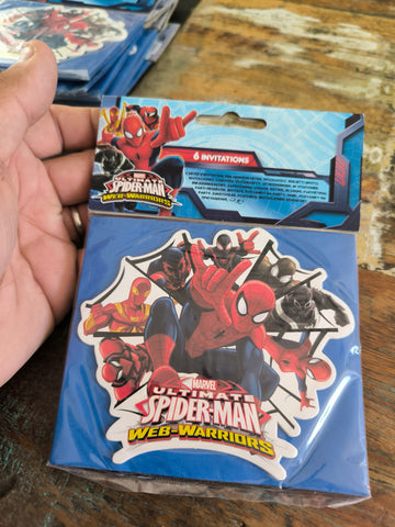 CARTE INVITATION SPIDERMAN X6