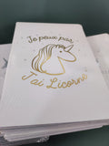 CARNET DE NOTES LICORNE